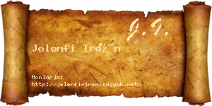 Jelenfi Irén névjegykártya